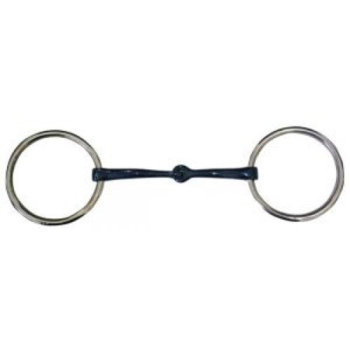 curved blue mouth medium loose ring snaffle